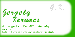gergely kernacs business card